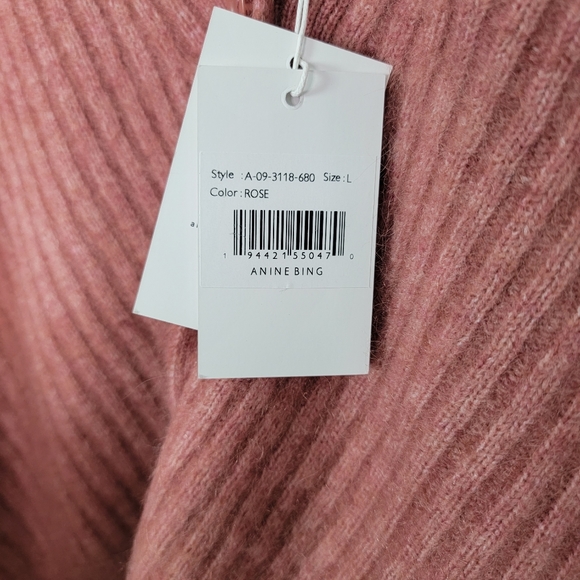Anine Bing Maxwell Cardigan Mohair Rose Size Large New - Picture 9 of 11